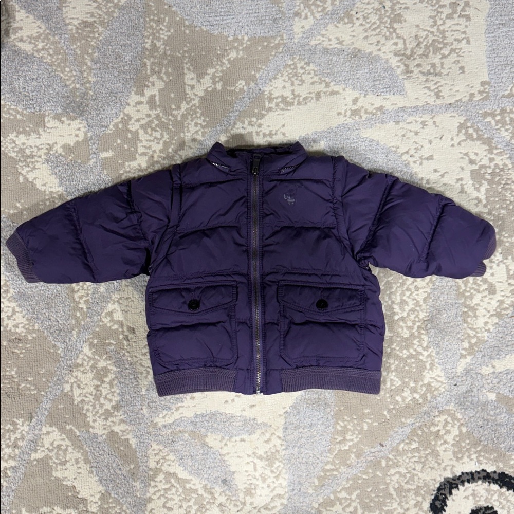 Burberry Infant Baby Girls Purple Puffer Coat Jacket Size 12 Months